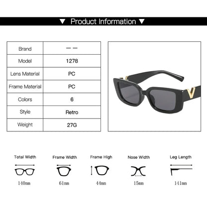 Vintage Designer Small Square Sunglasses – Classic Black Women’s Shades