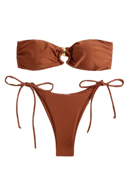 Sexy Push Up Bikini Set – Women’s Solid Two Piece Swimsuit