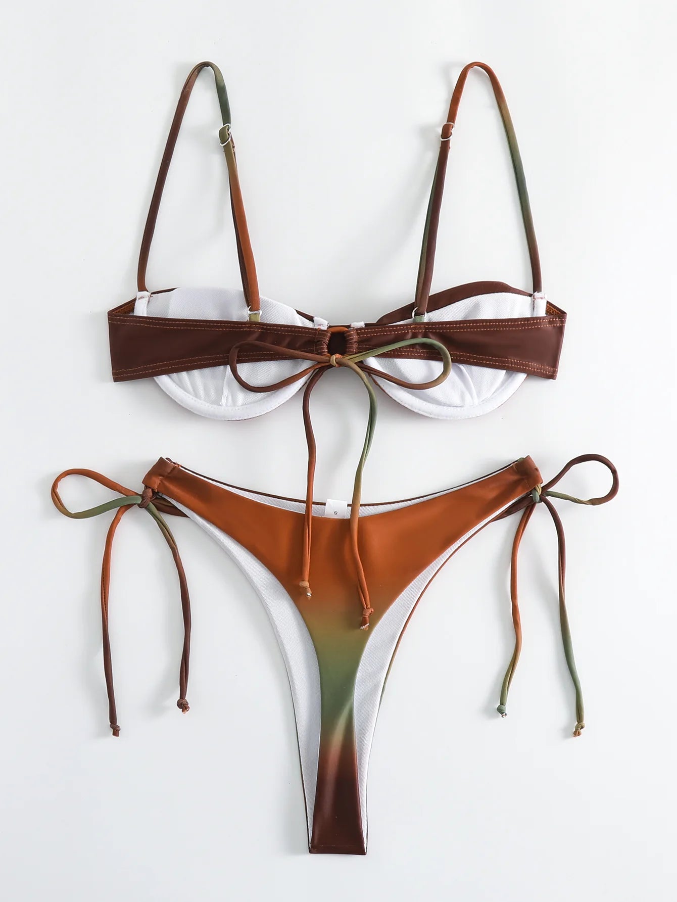 Gradient Orange High Waist Bikini Set – Women’s Print Beach Swimsuit